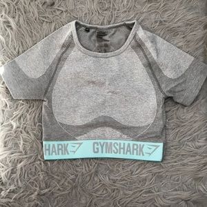 Gymshark Gray & blue flex crop top